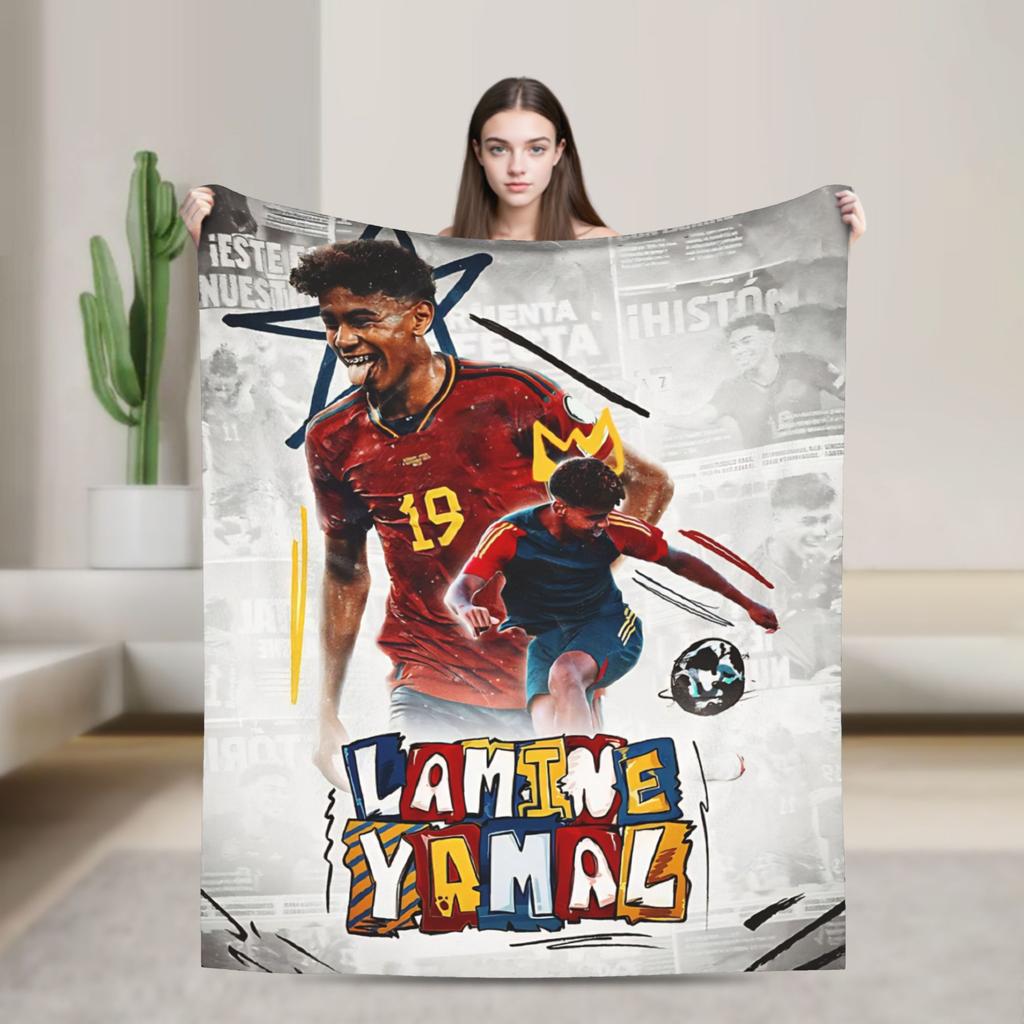 Lamine YYamal Flannel Blanket Number Football Creative Throw Blankets for Home cm Quilt