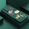 Cartoon Colorful Pattern Printing Phone Case Square Liquid Silicone TPU Full Cover Camera Shockproof Protection Cover for Samsung Infinix Tecno