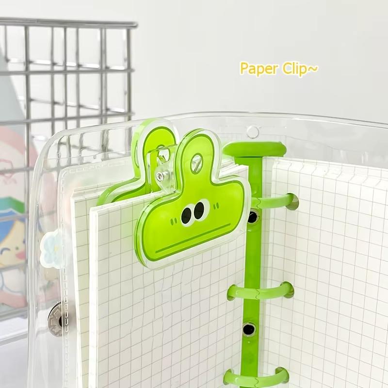 Multicoloured Adorable Face-Shaped Acrylic File Holders (4-Piece Set) - For Planners, Paper Clips, Office Decor