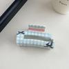 Floral Plaid Bow Claw Clip - Acrylic Hair Accessory for Updo Hairstyles