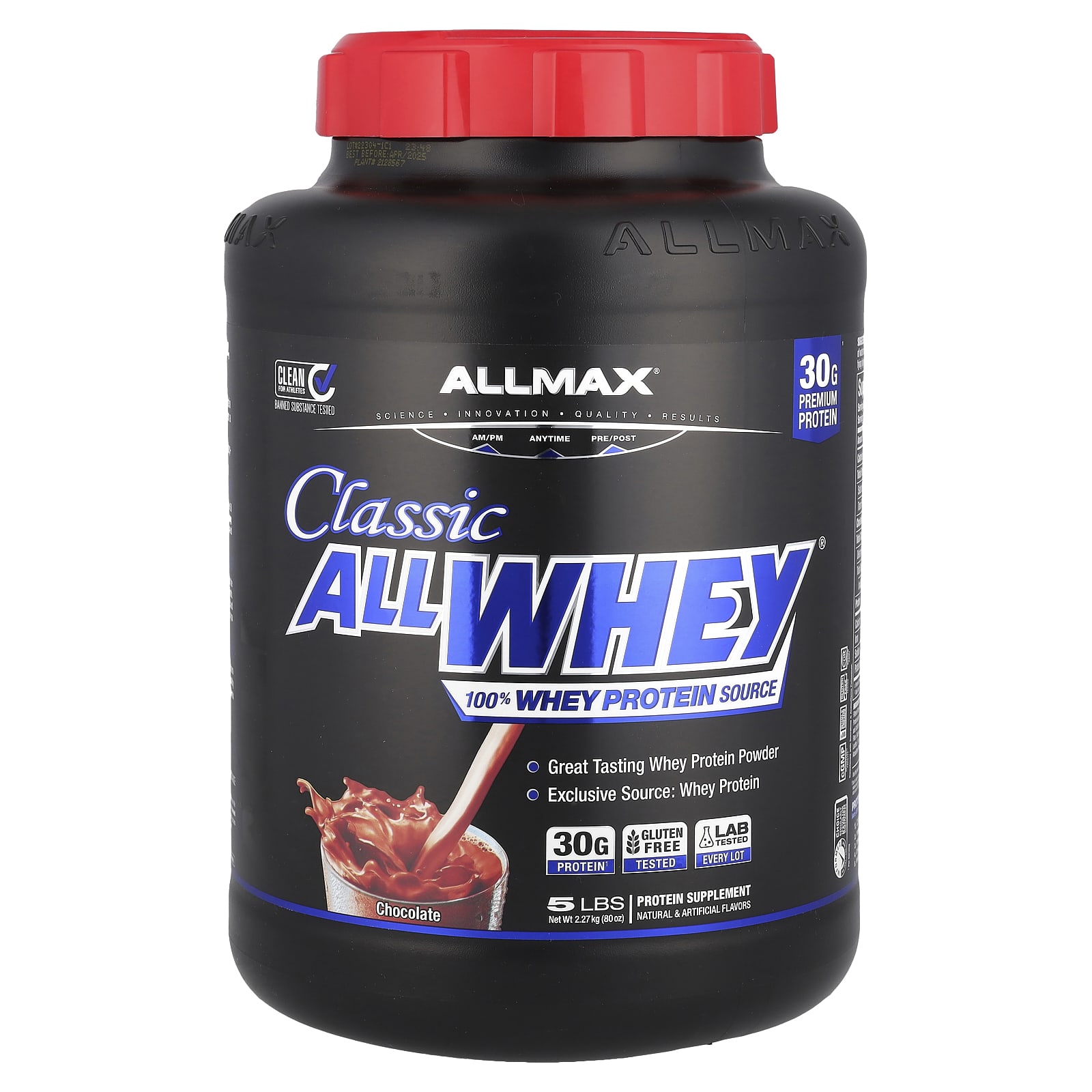 

Classic Allwhey, 100% Whey Protein, Chocolate Flavor, 2.27Kg(5Lbs)