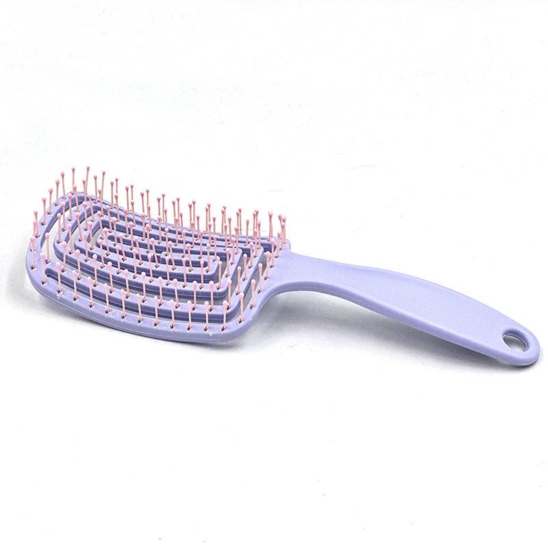 Large Curved Fluffy Skull Top Comb with Massage Cushions for Long Hair Styling