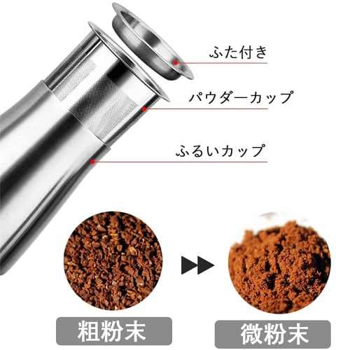 Jie Du Stainless Steel Coffee Sifter with Lid for Shaving Cocoa, Chocolate, and Pepper, A-Silver