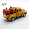 Collectible Miniature Truck Toy Halloween Pick-up Alloy Figurine Holding Pumpkin Vintage Car Statue Retro Desktop Decor Vehicle Ornament for Holiday