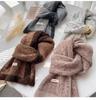 Women's High-End Blue Wool Scarf: Versatile Winter Fashion, Warm Snood, Korean Style Trend