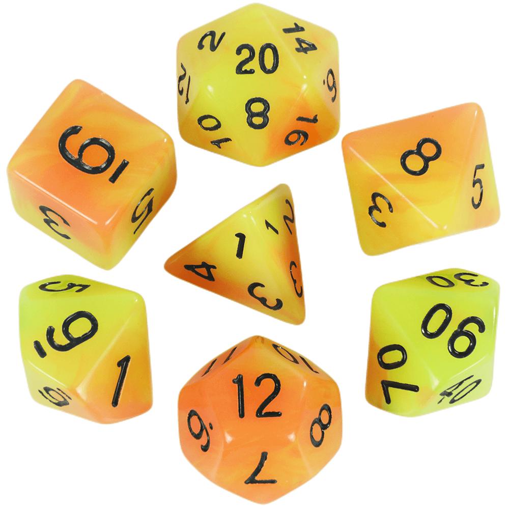 Glowing In The Dark Polyhedral Digital Dice Kit Multi-Color for Boardgame As Gift Entertainment 7 Dice D4 D6 D8 D10 D12 D20