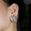 2024 Summer Retro Braided Zircon Earrings for Women - Irregular High-End Unique Design