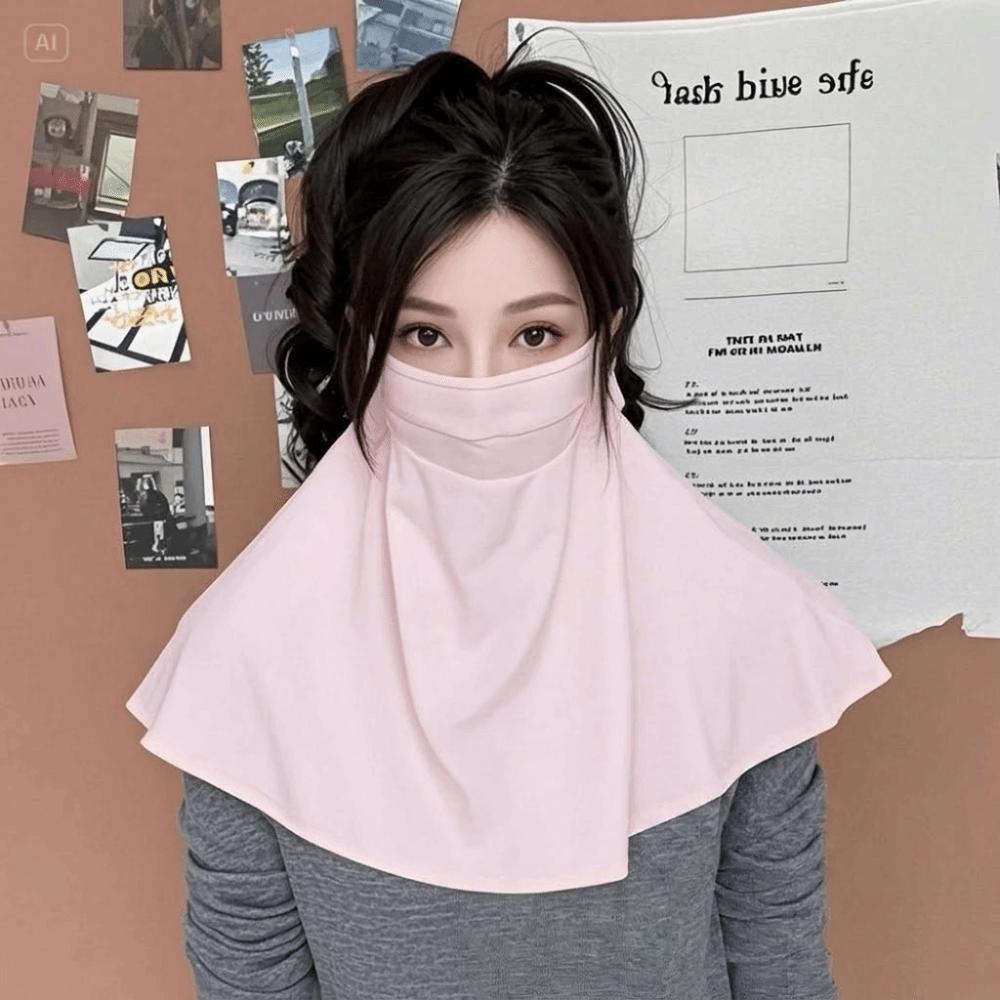UV Protection Sunscreen Mask 2 In 1 Ice Silk Face Mask Lightweight Full Face Mask  Cycling