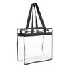 APOSITV Clear Bag, Transparent, Women's Transparent Vinyl Bag with Zipper, Handbag, for Work, Black