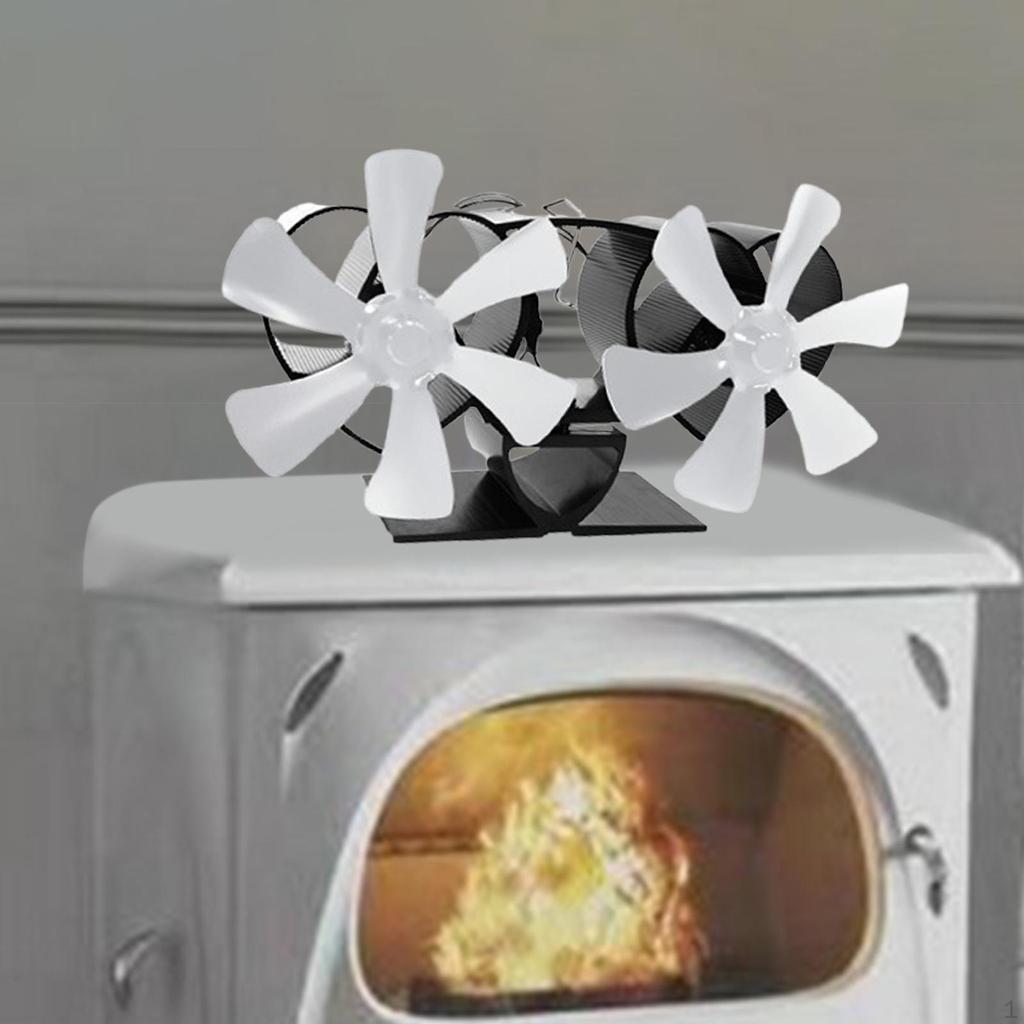 Fireplace Fan 12 Blade Heat Powered Wood Furnace for Combustion House