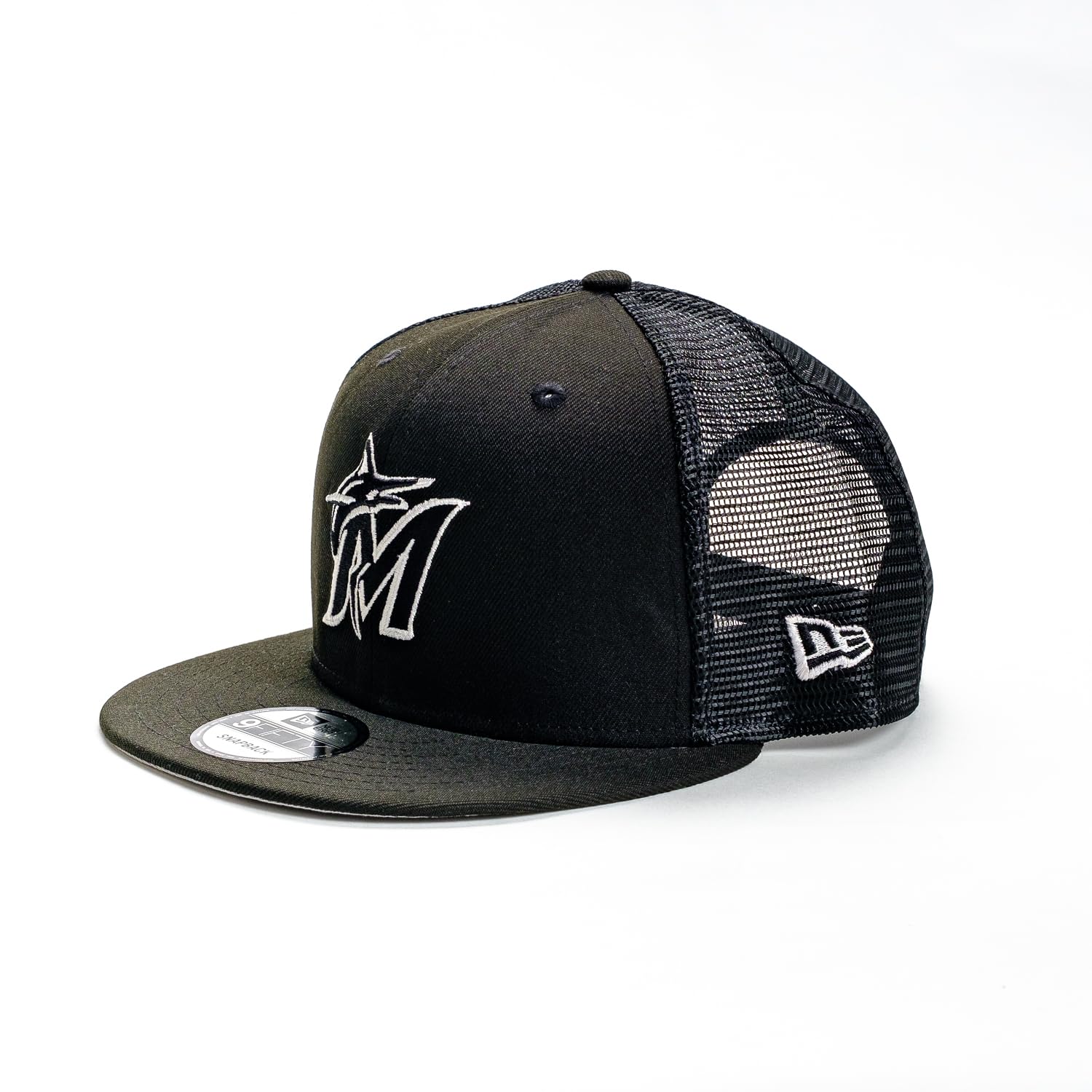 

Сетчатая бейсболка Snapback 9FIFTY BLACK WHITE MLB Miami Marlins [New Era] &