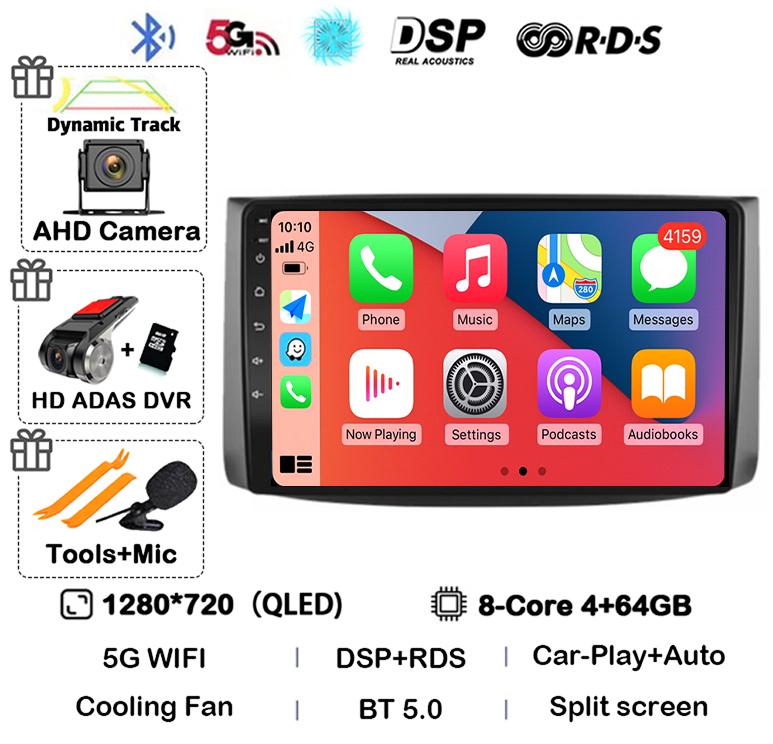 Android 14 Carplay Auto For Chevrolet AVEO T250 2006 2007 2008 2009 2010 2011 2012 Car Radio Multimedia Player GPS Stereo WIF+4G