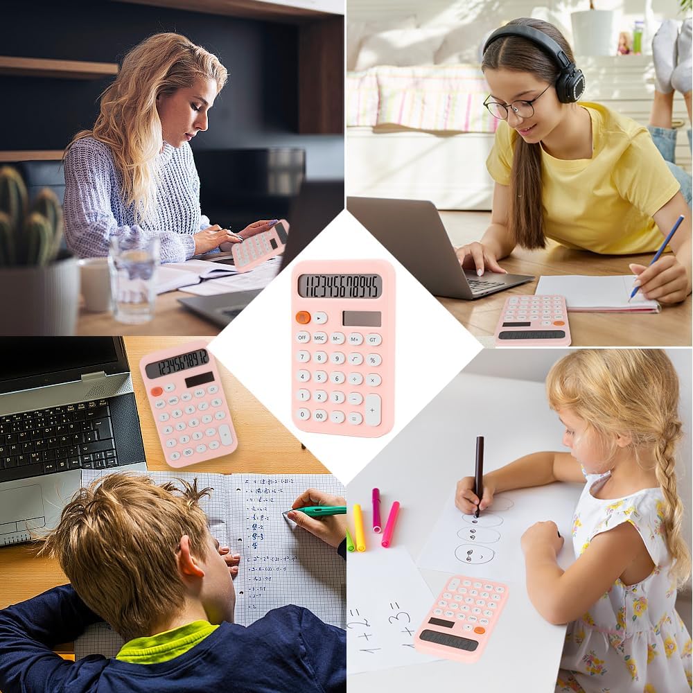 Pink Calculator Small Basic Calculator for School Back to School Gifts School Supplies 4 Function Calculators for Students Pocket Calculators Pink