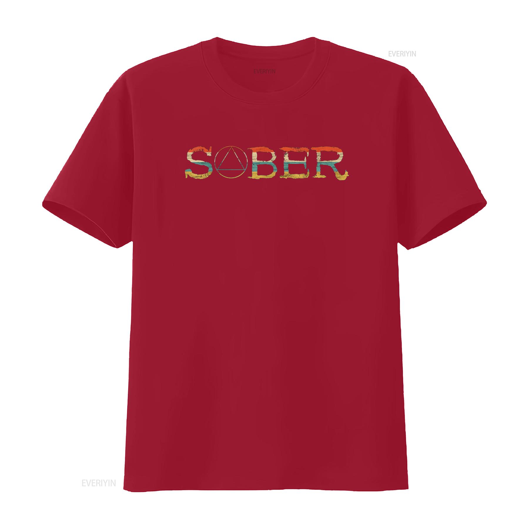 

Sober Recover Vintage Retro Sobriety Abstinence AA Supporter T Shirt vintage Washed Unisex Versatile Stretched Comfortable S