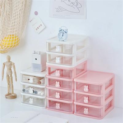 1PC Schreibtisch-Organizer-Schublade, niedlicher transparenter Kunststoff-Organizer-Boxen, Aufbewahrungsbox für Schreibwaren, Behälter, Kosmetik- und Schmuckaufbewahrungs-Organizer