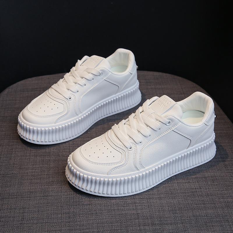 

2025 Весна и осень Маленькие белые туфли Женские студенческие беговые кроссовки Женские повседневные туфли на толстой подошве BF-16 40