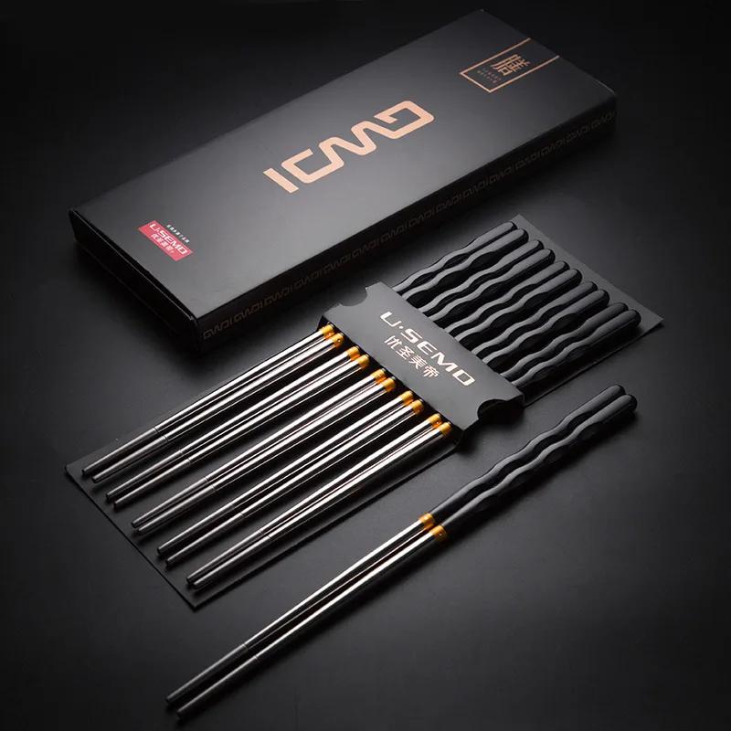 Metal Chopsticks Stainless Steel Chinese Chopsticks Japanese Wand Metal Food Sticks Korean Sushi Noodles Chopsticks Reusable