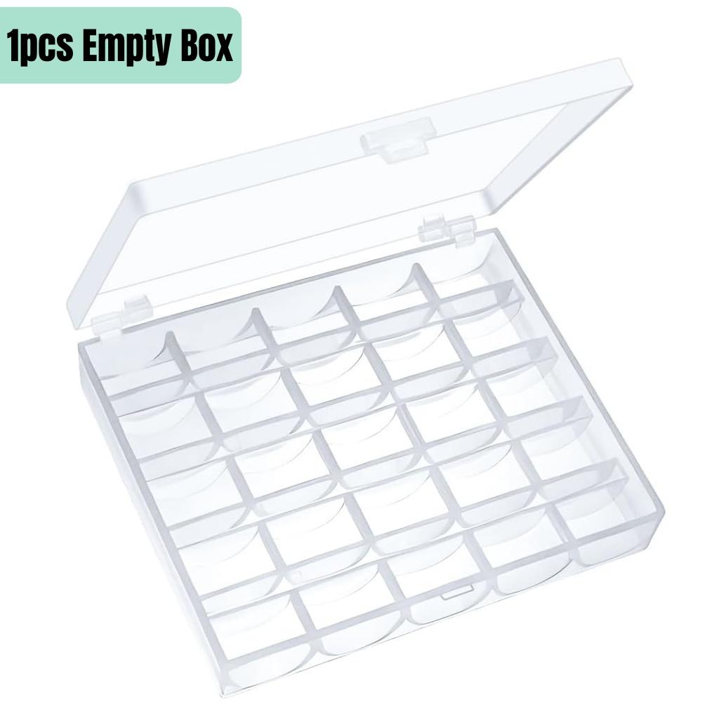 25PCS Sewing Machine Bobbins Reusable Sewing Machine Empty Bobbins with Storage Box for Household DIY Sewing Accessories Tools