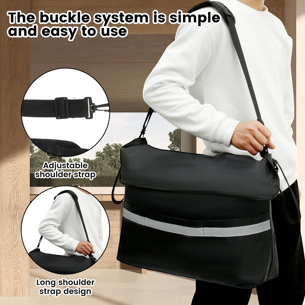 Wheelchair Bag Large Capacity Wheelchair Rear Storage Bag with Reflective Strip Waterproof Oxford Walker Frame Organization NEW