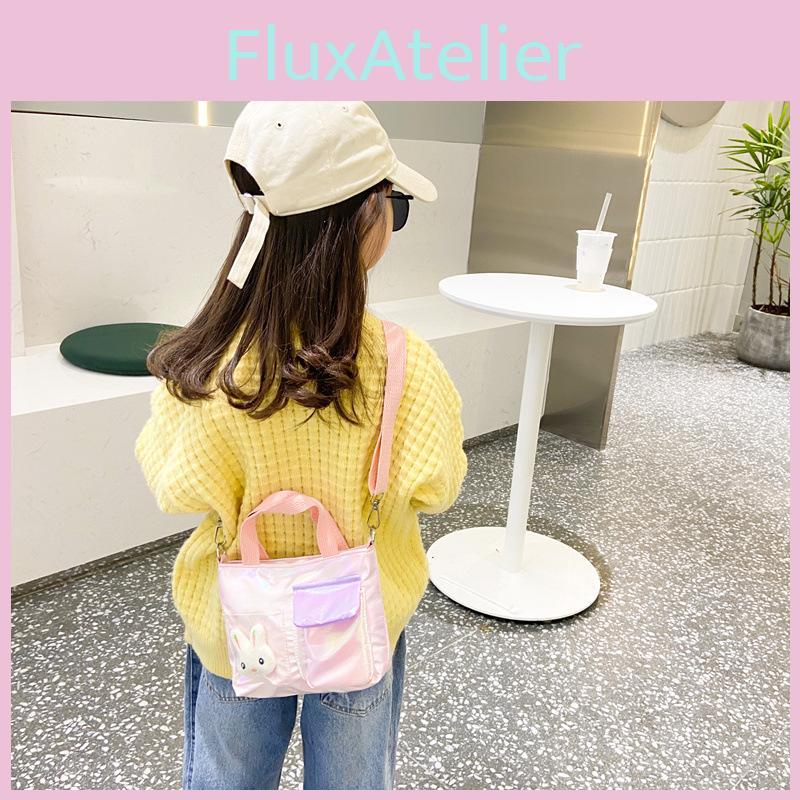 Color Children One Shoulder Handheld Diagonal Cross Bag With Decor Rabbit