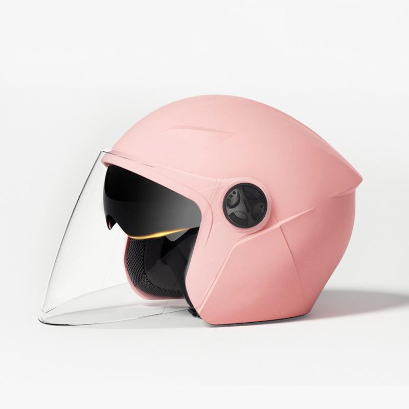 3C Certified electric vehicle helmet for men and women, national standard, dual visors, winter warm, anti-fog, semi-covering safety helmet for