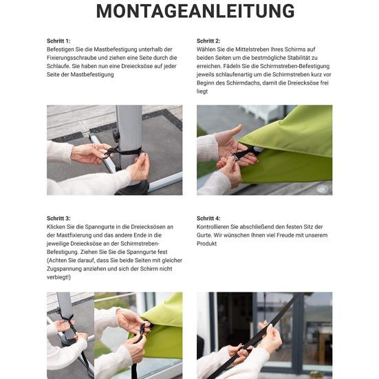 5 Stück Outdoor-Regenschirm-Befestigungsgurt, Garten-/Terrassen-/Marktschirm, Windschutzgürtel, verstellbar, freitragender Sonnenschirm, winddicht