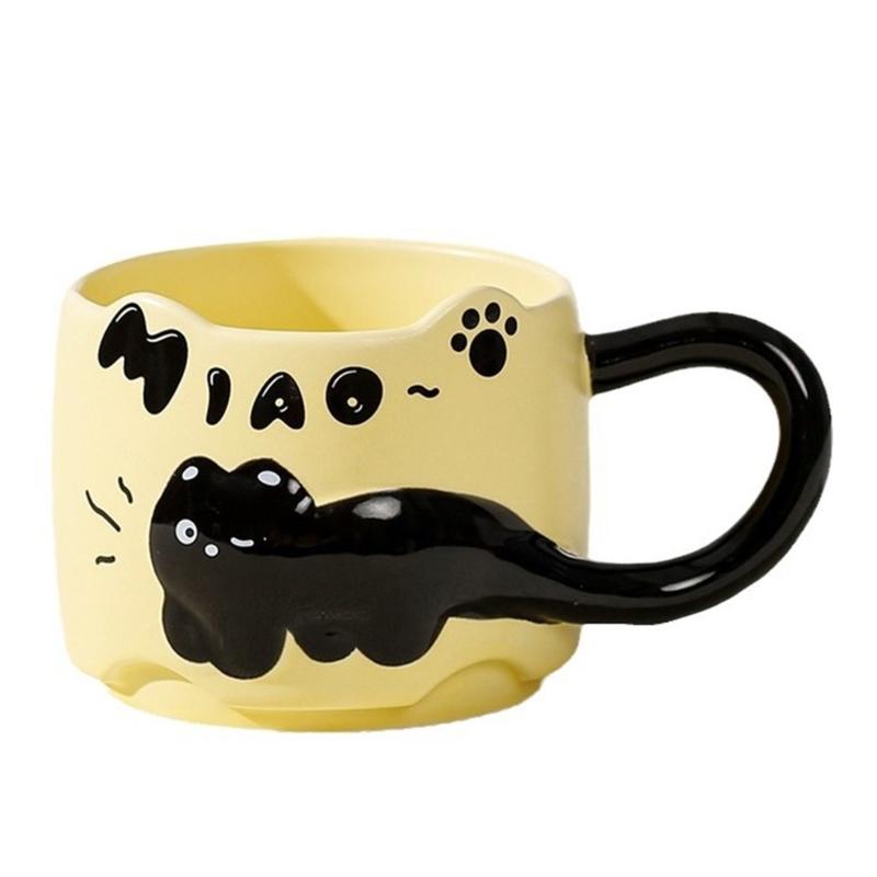 Black Cats Ceramic Mugs Heat Resistant to 1000C for Microwave Oven Use with Insulated Handle and Dishwasher Safe