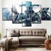 5 Panels Canvas Wall Arts Game Poster Painting War-frame Warrior Picture Print Living Room Modular Home Decoration Mural Artwork