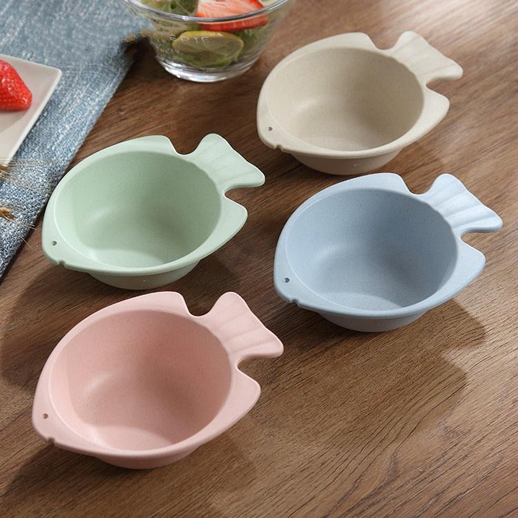Thicken Anti-break Wheat Straw Fish-shaped Soup Bowls Dinner Food Container Fruits Dessert Dish Holde