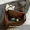 Vintage Suede Leisure Shoulder Bag Women New Hollow Out Tote Large Capacity Commuter Handle Bag Texture and Versatile Bucket Bag