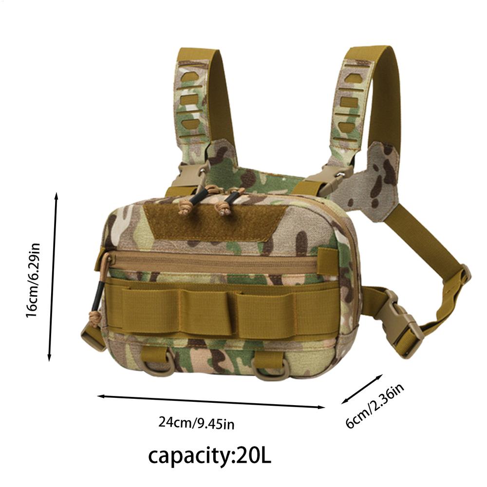 Fishing Chest Bag 20L Oxford Cloth Front Rig Pouch Tacticals Bags Fishing Tool Storage Vest Backpack For Hunting Camping Pack