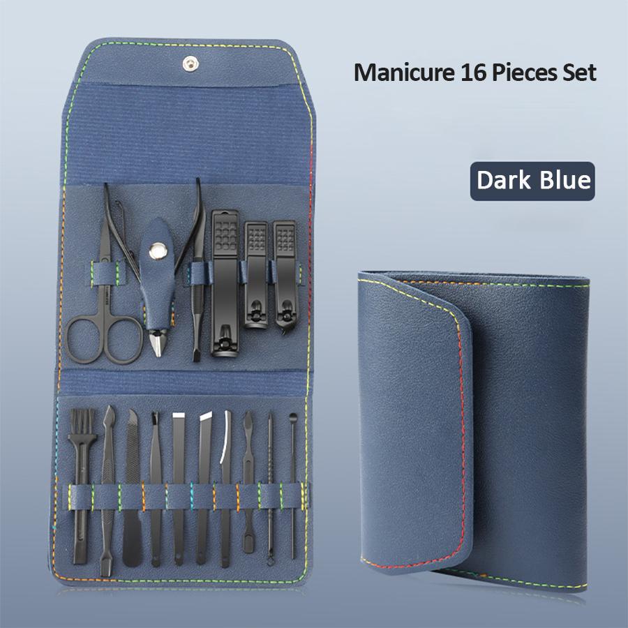 Premium 16-Piece Nail Grooming Kit for Home Stainless Steel Clippers Pedicure Set and Travel Case Included Manicure Set