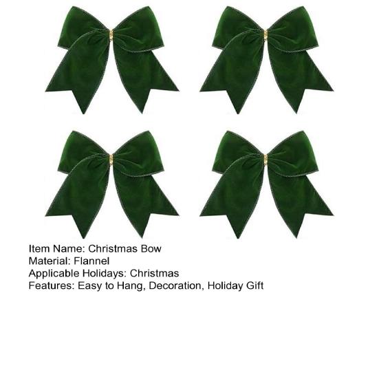 4/12ks Velká vánoční sametová mašle dekorace Vintage jednobarevná závěsná mašle ozdoba Vnitřní Venkovní Vánoční svátky Párty Látková mašle Věnec Strom Dekorace