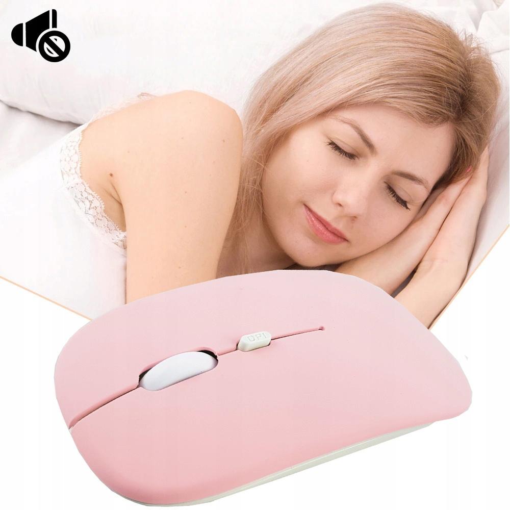 Myszka Mysz Bezprzewodowa Komputerowa Alogy Mouse Bluetooth Do Laptopa Tabletu Różowa