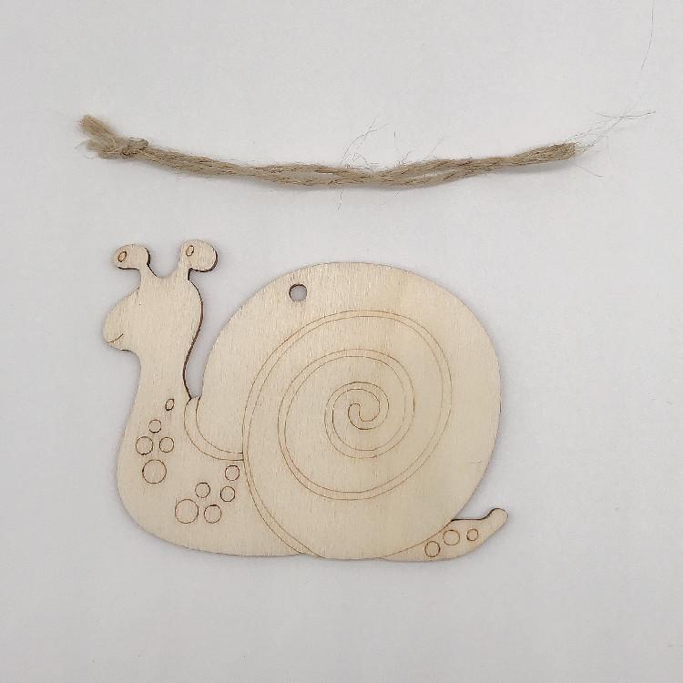 Creative Cartoon Wood Slice Pendant with Hemp Rope for DIY Christmas Tree Decoration Crafts