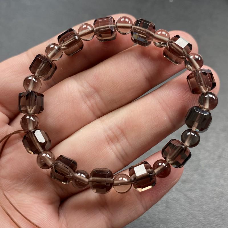 

Icy Black and Rainbow Obsidian Crystal Cube Bracelet - DIY Jewelry Accessory