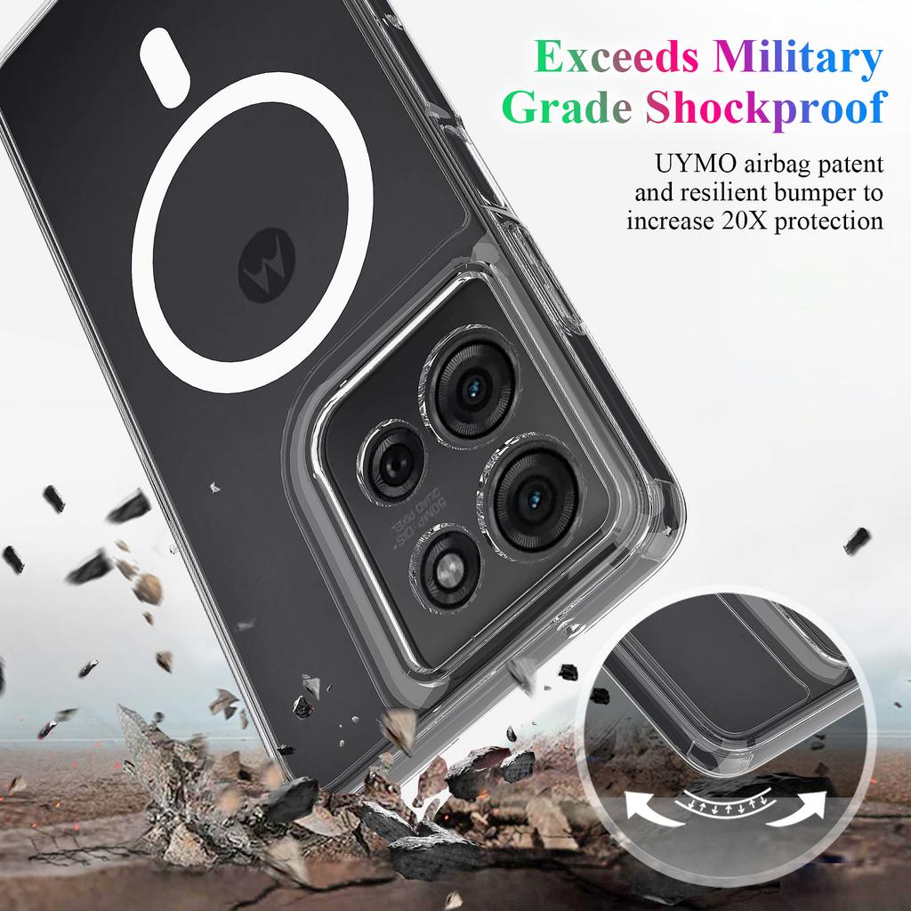 Pro Motorola Moto G75 5G Průhledný kryt na telefon Kompatibilní s MagSafe TPU+Akrylový zadní kryt