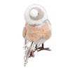 Bird Ornament with Hat Scarf Champagne Color Hanging Foam Bird Pendant Xmas Decoration for Xmas Tree