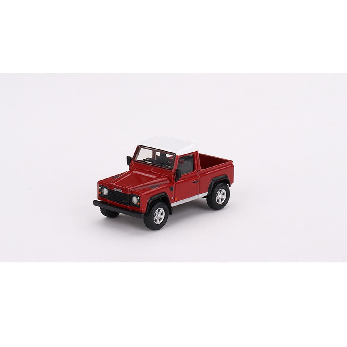 

TrueScale Miniatures MINI GT Масштаб Land Rover Defender 90 Masai Готовая модель 1/64 Пикап, Красный, Праворульный,