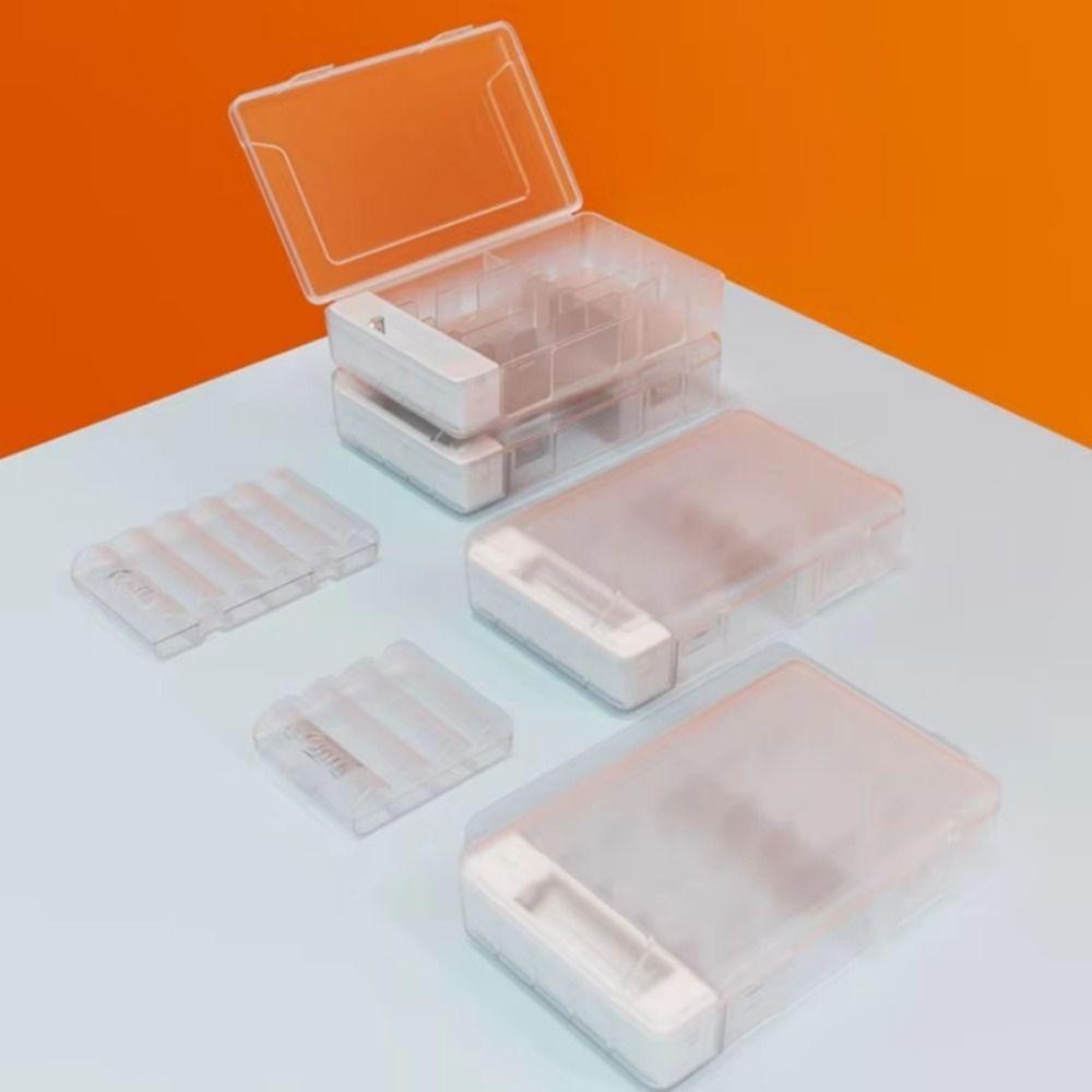 Secure Locking Battery Storage Box Space Saving Transparent Battery Case Home Use