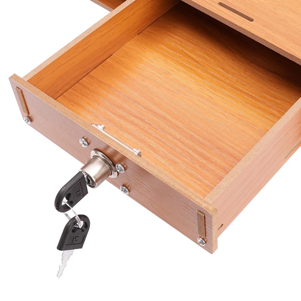 Wooden Monitor Stand with 3 Drawers, Lockable Drawer, Desk Riser Computer Monitor Stand for Office Home PC Laptop