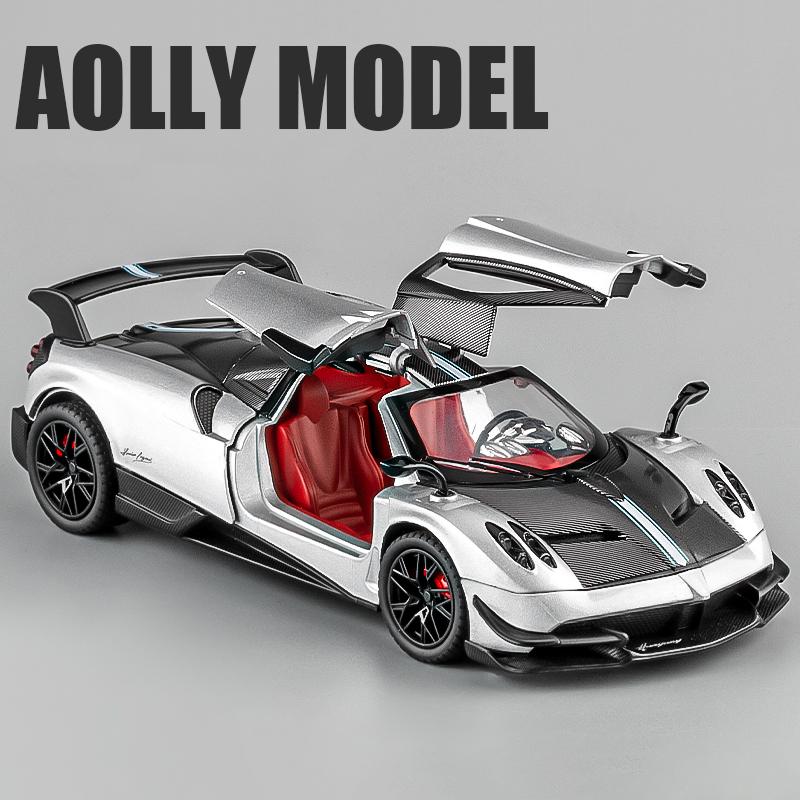 1/24 Pagani Huayra BC Supercar Alloy Die Cast Toy Car Model Sound and Light Pull Back Children's Toy Collectibles Birthday Gift