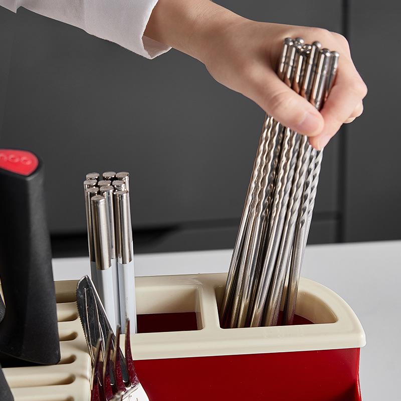 Dopamin Multifunktionaler Küchenmesser- und Schneidebretthalter mit integrierter Aufbewahrung.