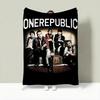 Band O-OneRepublic Throw Lightweight 240g Flannel Blanket Soft Skin-friendly for Summer Cooling