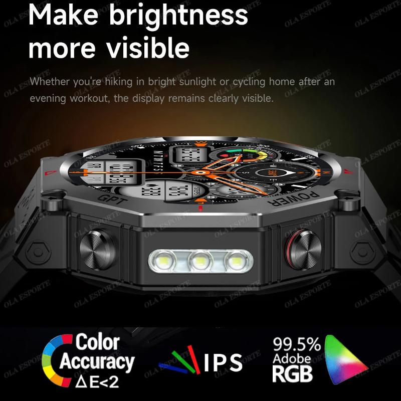 2025 New Swimming Smart Watch Watch IP69K Waterproof BT Call GPS Compass Amoled Military Sport Smartwatch Men Women for Xiaomi Huawei