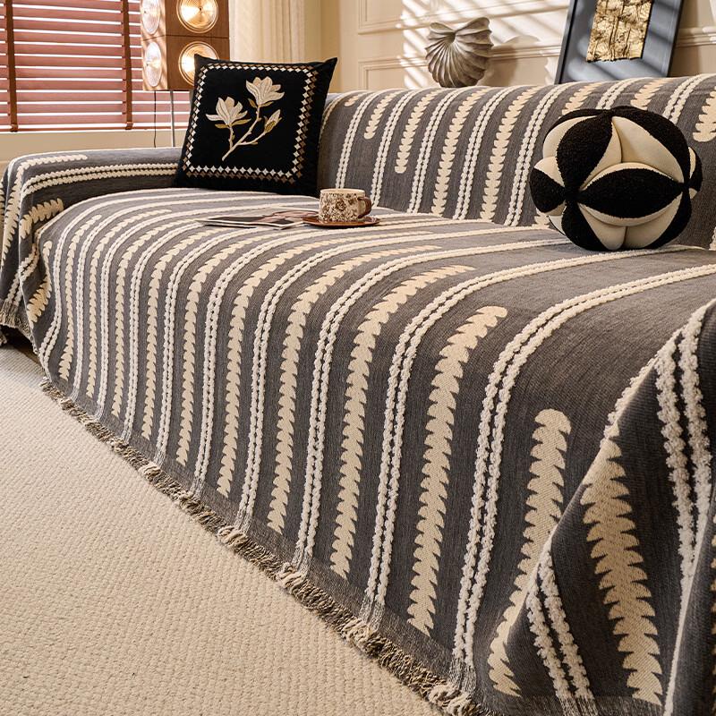 Cream Style Chenille Sofa Blanket