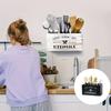 Porta Utensili in Legno Rustico Con Scomparti Profondi Per Organizzare Oltre 40 Strumenti e Accessori da Cucina