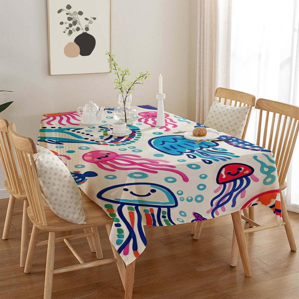 Ocean Series Polyester Tablecloth: European Style Dining & Festival Decor for Home and Hotel.