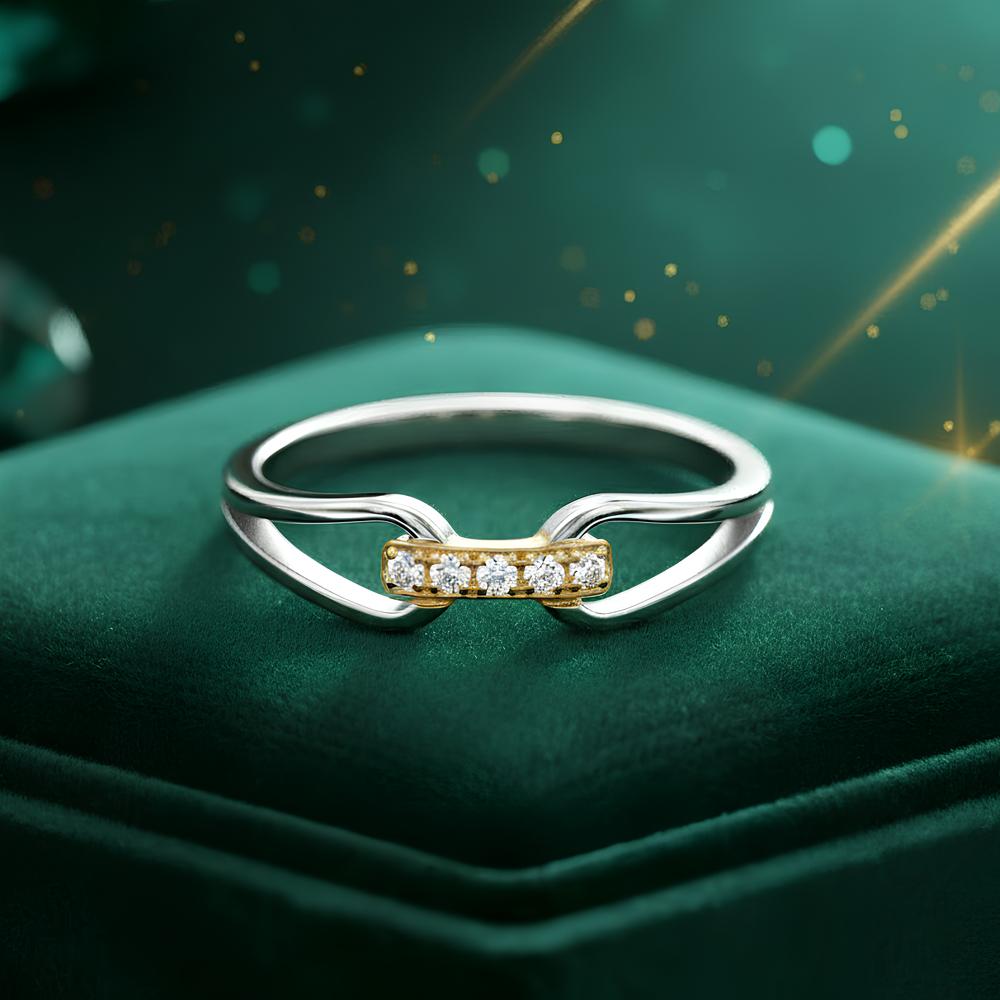 18K Gold Plated Stainless Steel Ring Minimalist Micro-Pave AAA+ Cubic Zirconia Jewelry for Women Men Trendy Gift for Her