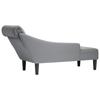Chaiselongue with Cushion and Right Armrest Light Grey Fabric